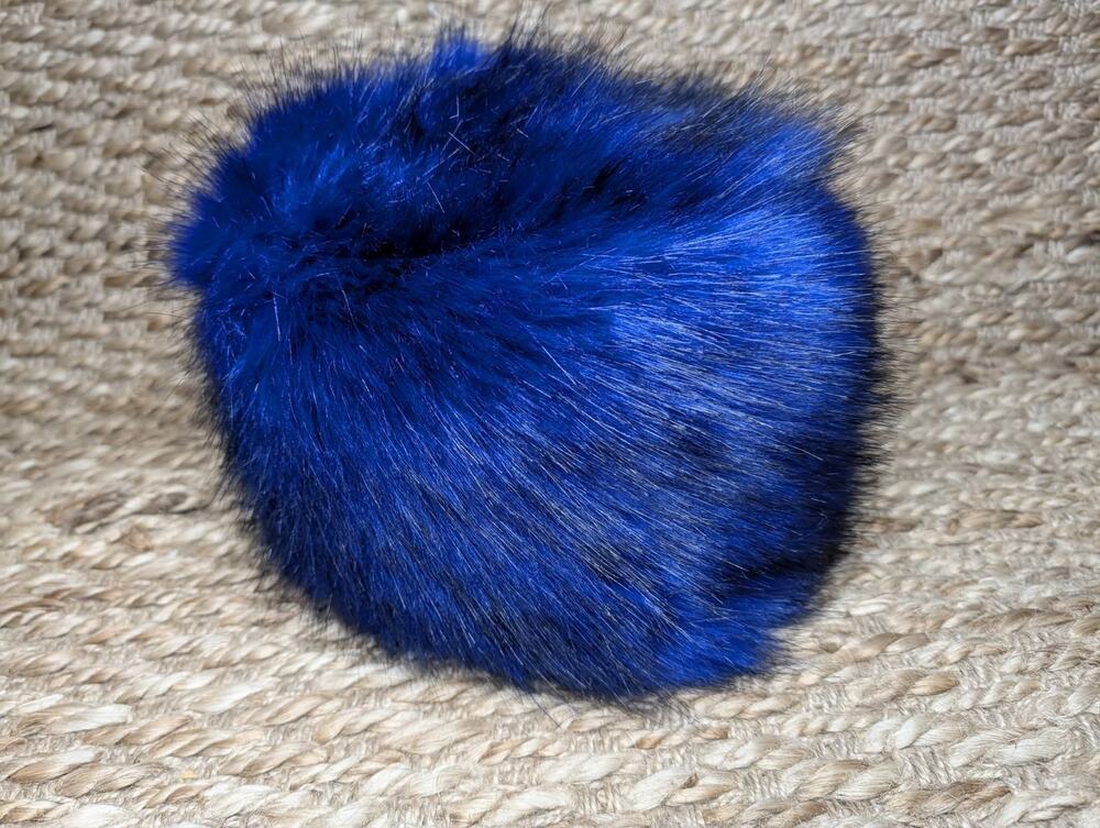 Royal Blue Faux Fur Bucket Hat Beanie Hat Full Fur Warm Fuzzy Winter Hat